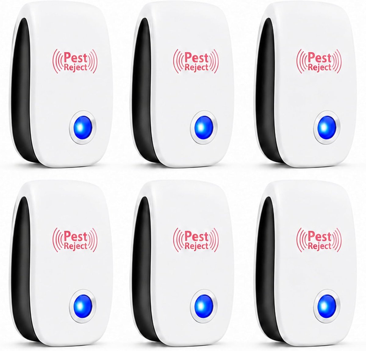 SnelShoppen - 6 stuks Ultrasone Knaagdieren Insectenverjager | Elektronisch Insectenwerend Stopcontact, Effectief Tegen Mieren, Vliegen, Ratten, Spinn