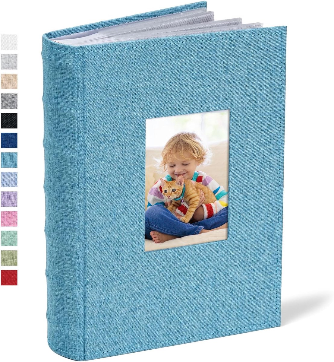 SnelShoppen - Photo Album 10x15 300 Pockets Linnen Hoes met Memo Velden, Grote Capaciteit Fotoboek voor Bruiloft, Familie, Baby en Vakantie