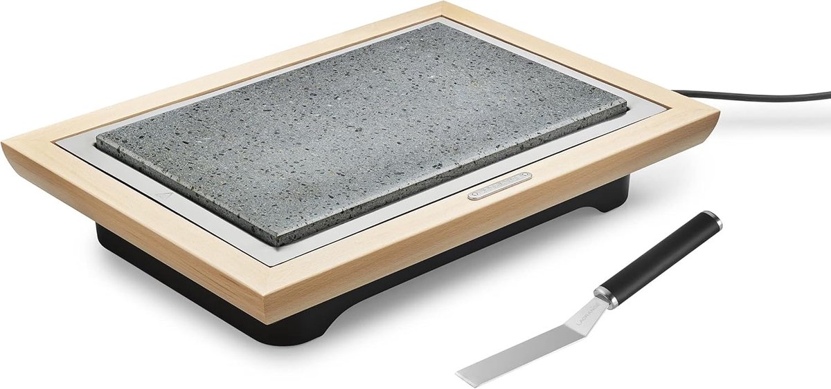 SnelShoppen - Pierre Deluxe Grill met Licht Houten Frame, Grote Grilloppervlakte, RVS, Inclusief Schraper, Perfect voor Feest, Camping en Tuin