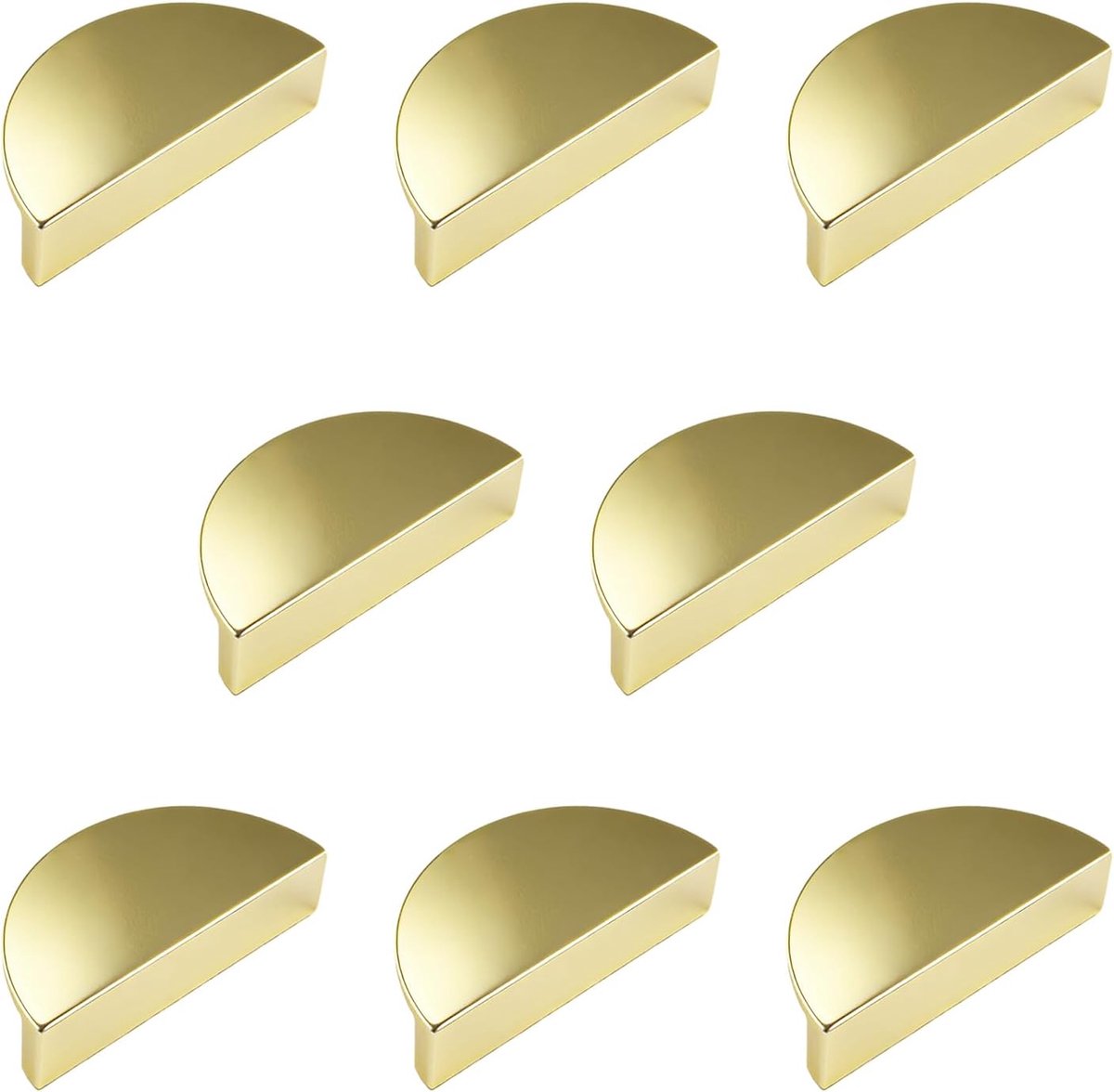 SnelShoppen - INCREWAY Half Moon Drawer Pullers 8pcs Aluminium Legering Kast Trekkers Halve Maan Knoppen Decoratieve Deurklinken Goud