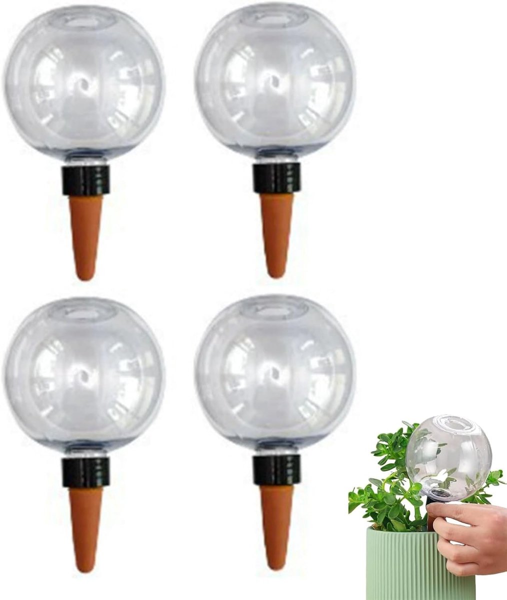 SnelShoppen - 4 Stuks Irrigatieballen voor Planten, Automatische Waterdispenser voor Binnen- en Buitenplanten, Zelfwaterend Systeem, 500 ml Capaciteit