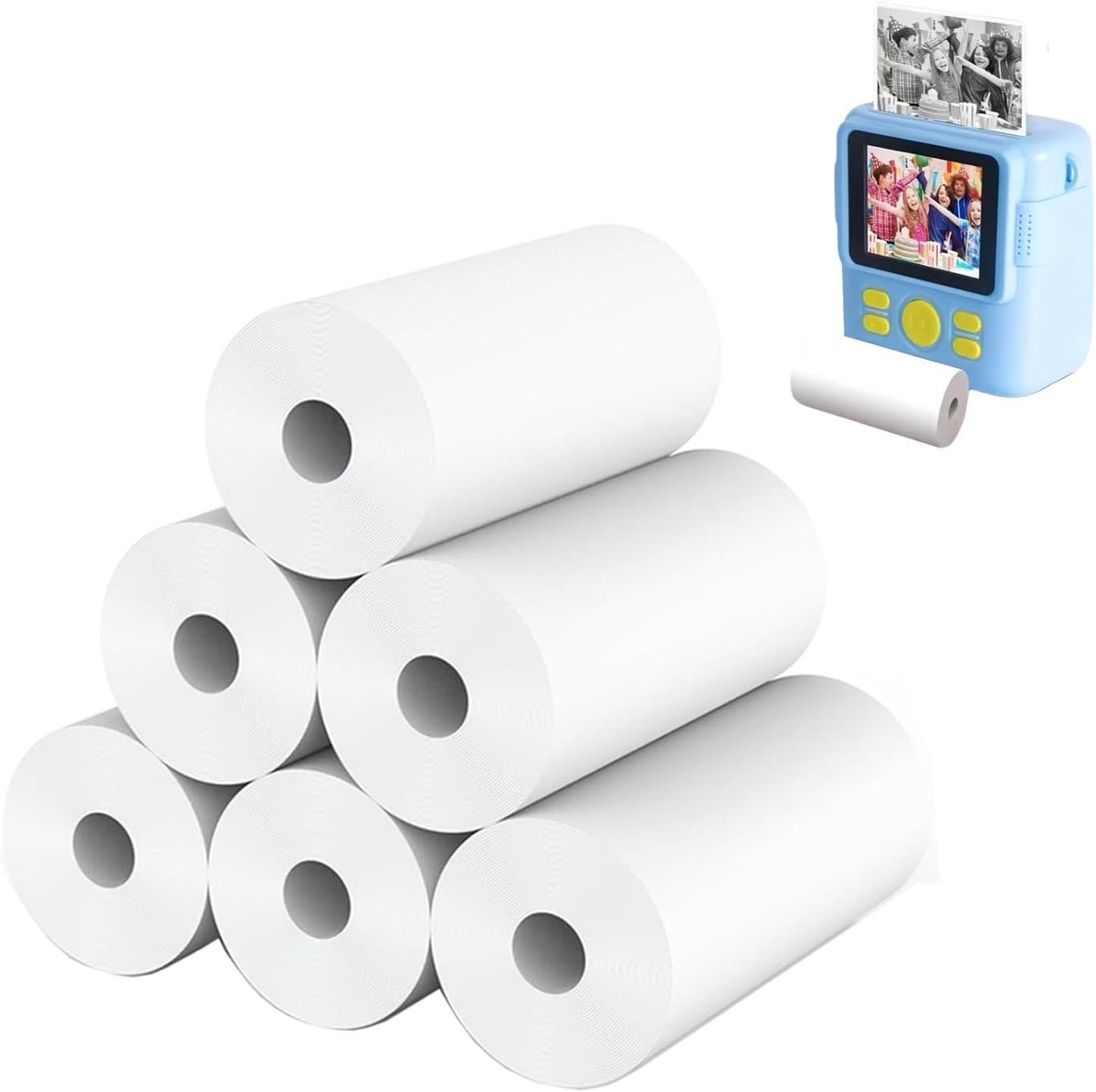 SnelShoppen - Thermisch Fotopapier voor Kinderen Camera: 6 Rollen 57 mm, Polaroid Printpapier, Veilig en Milieuvriendelijk, Hoge Compatibiliteit voor