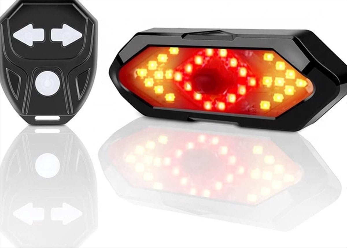 SnelShoppen - LED Fietssignaallicht - Draadloze Turn Signal Indicator - Veilig Fietsen en Scooteren - Waterproof - Fietslamp met Afstandsbediening - 2
