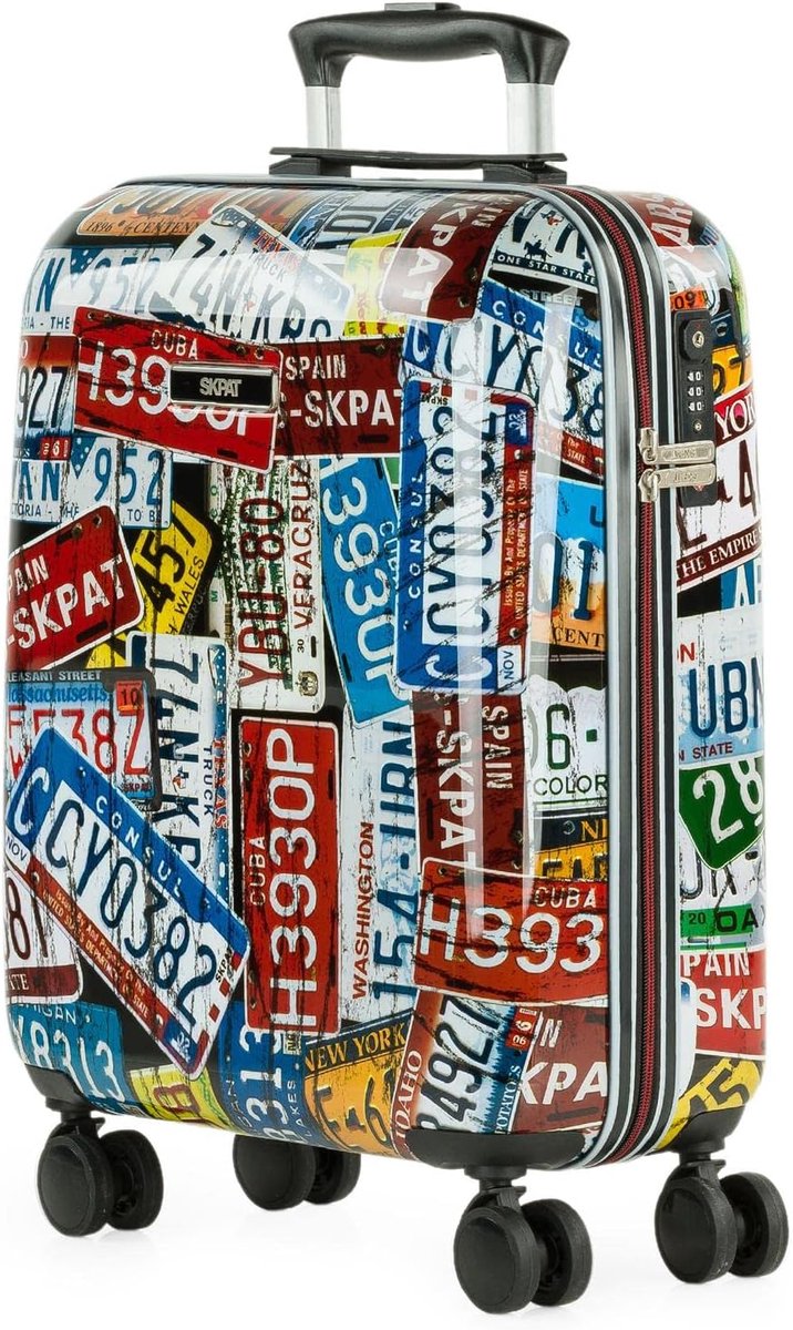 SnelShoppen - Handbagage Koffer 55x35x25 cm - Zwarte Trolley Koffer met Combinatieslot - Perfect voor Vliegtuigreizen, Weekendjes Weg, en Zakenreizen