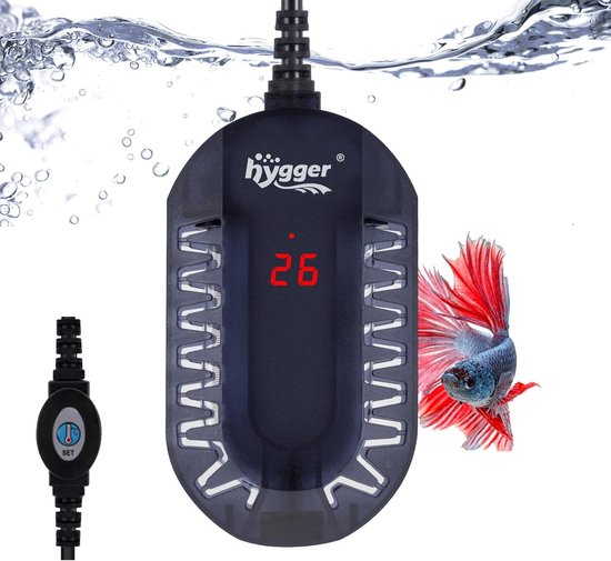 SnelShoppen - Aquarium Heater 50W - Temperatuur Instelbare Verwarmingsstaaf voor 1-25L Kleine Aquariums - Snelle Verwarming, Externe Controller & Inge