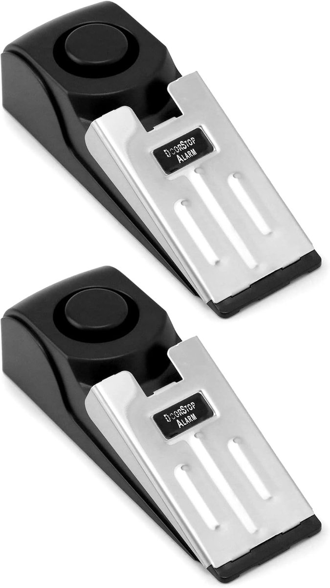 SnelShoppen - 3 Pack Deurstop Alarm 120dB - Instelbare Sensitiviteit - Inbraakbeveiliging voor Thuis, Hotel, Reis en Werkplaats
