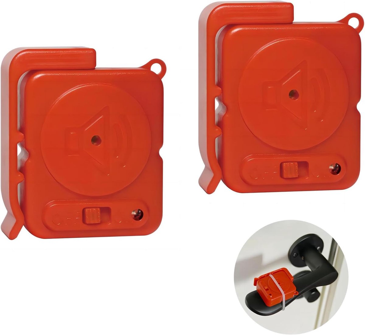 SnelShoppen - Deurhendel Alarm 120 dB Vibration Sensor - Anti-Diefstal Beveiliging voor Thuis, Reis, Appartement, Hotel - Compact en Eenvoudig te Inst