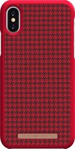 Nordic Elements Nordic Elements Sif backcover voor Apple iPhone X/Xs -   Pied-de-poule rood / zwart textiel