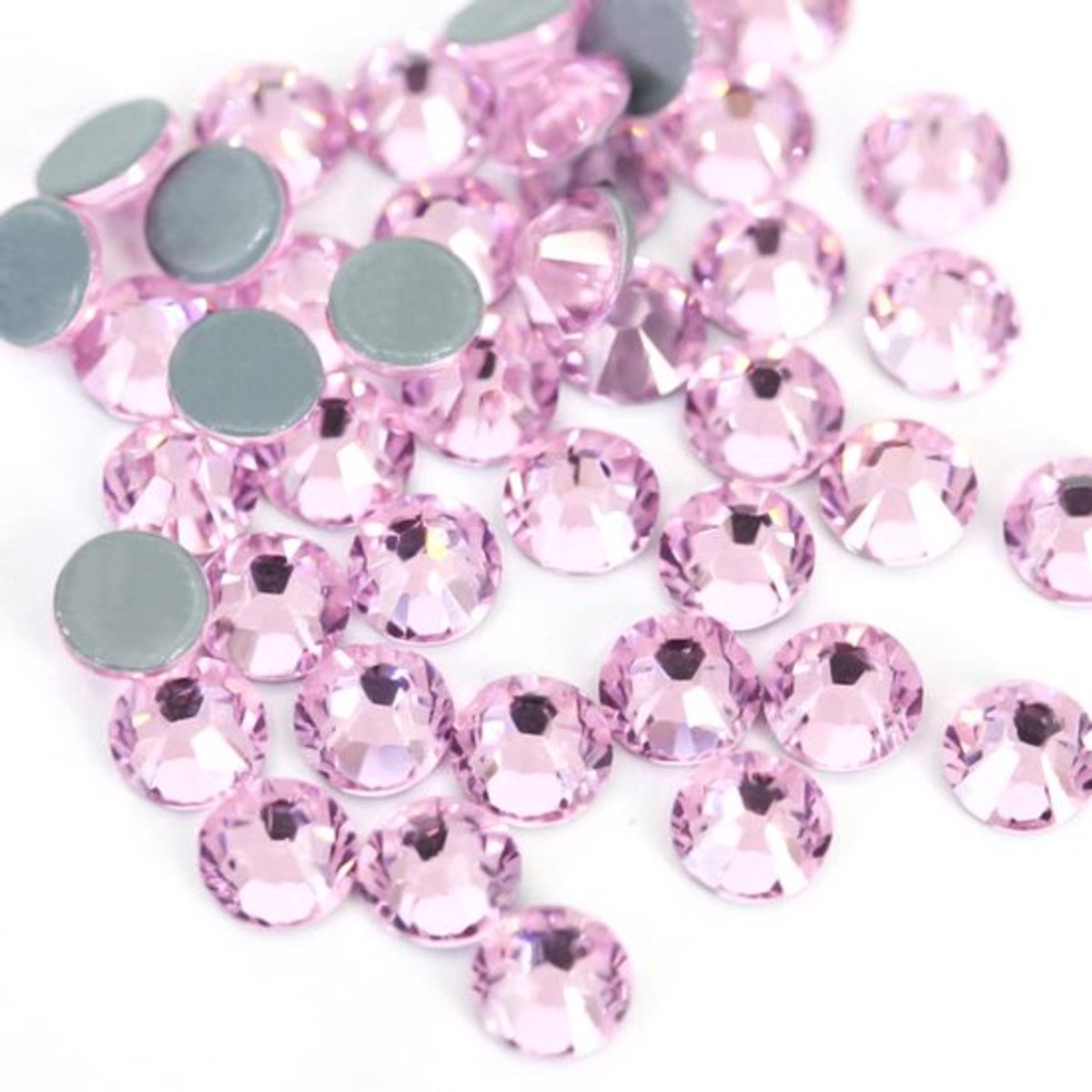 Hotfix Strass, Platte Bodem Kristallen, Strass, Glas, Glitter Strass, Nagelkunst, Edelstenen, Ronde Diamant, Hotfix Kristal, Ronde Edelstenen, 1.9-2 mm, Roze