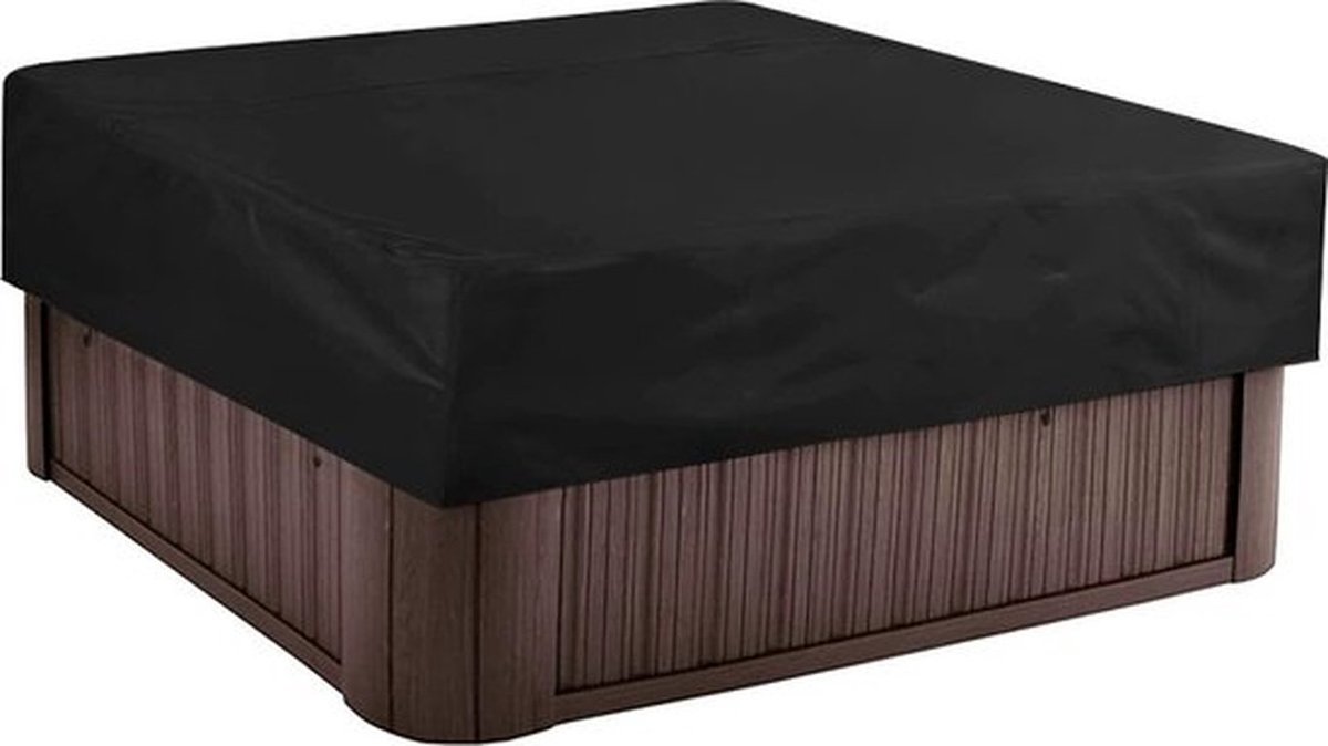 Weersbestendige Beschermhoes - Waterdichte tuinmeubelhoes - hoes voor buitenmeubels - voor whirlpools vierkant - stofdicht - badkuipen - 215*215*30cm - zwart - spa zwembad - Polyester