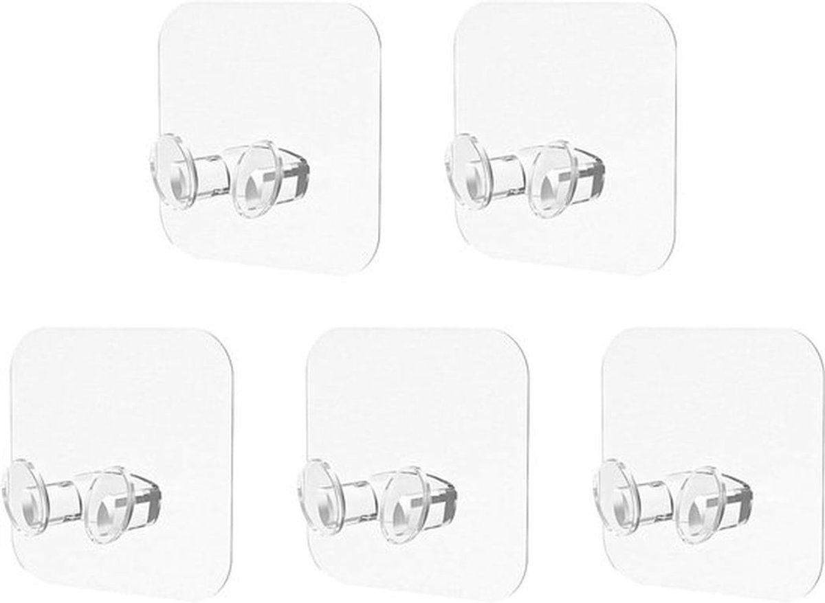 Wandgemonteerde Veiligheidsscheermeshouder - Plastic - Zelfklevend - Scheerapparaat Haak Hanger Stand - Douche & Badkamer - Scheerapparaat Opslaghouder - Geschikt voor Vector 3 - Grijs - 5 stuks