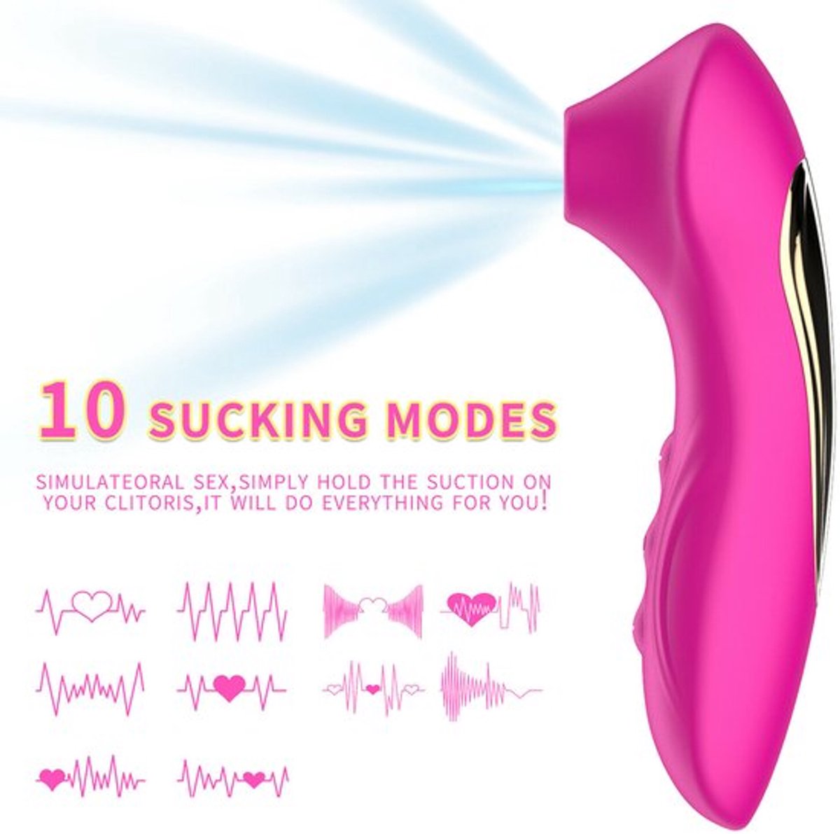 Vrouwen-Oplaadbare-Tepels-Clitoris-Vibrator-Massageapparaat-Masturbator-Speelgoed - Paars