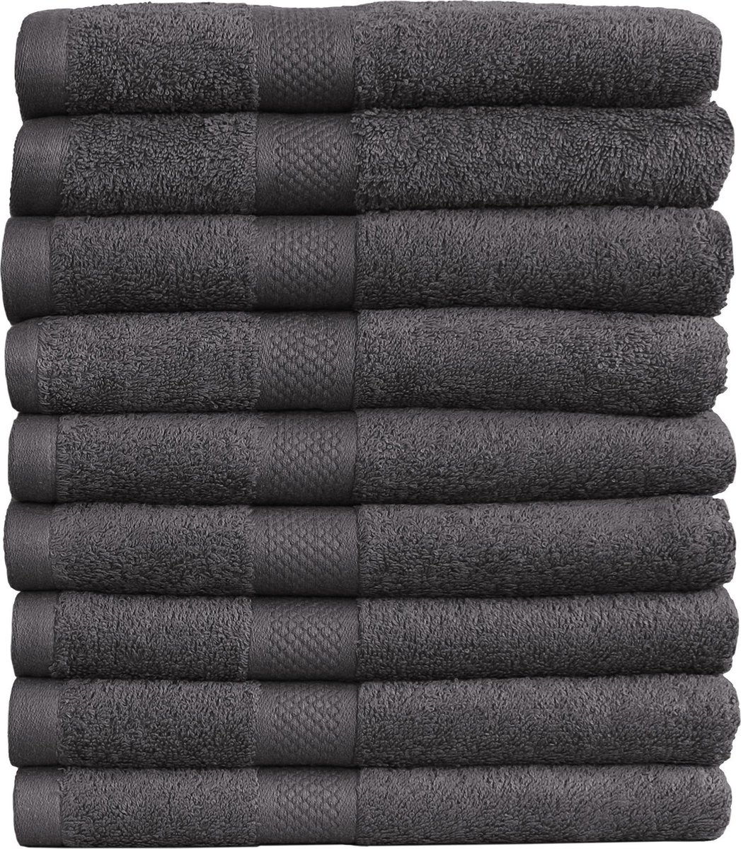 Katoenen Handdoeken Antraciet – Set van 12 Stuks – 50 x 100 cm