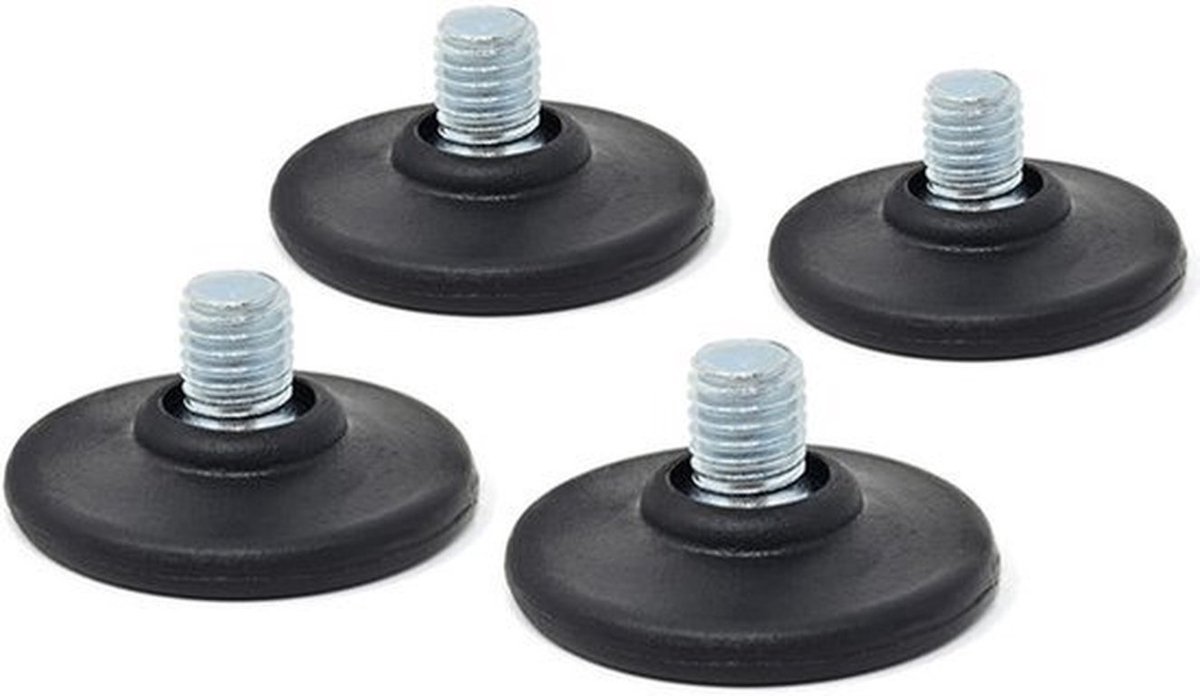 Stelschroef M8 x L10 mm - Verzinkt - Kunststof Plaat Ã˜ 40 mm - 4 Stuks