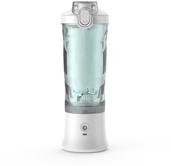 Draagbare Mixer 600 ml, uitgerust met 6 messen, 4000 mAh batterij, maakt 20 glazen sap mogelijk, ideaal voor reizen, keuken, kantoor en buitenactiviteiten. Wit. van Merkloos — afbeelding 3