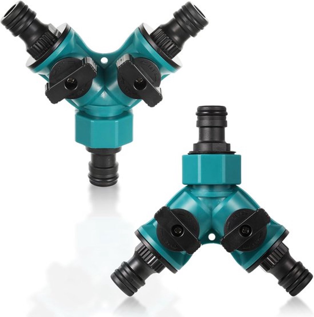 Y Stuk kraan splitter - 2 stuks - Waterverdeler 2-weg - Y Stuk kraan - Kraan Splitter - Aanvoer y stuk - Tuinslang waterverdeler - Waterverdeler - Buitenkraan - Tuinslangaansluiting - Waterleidingkoppelingen - Voor gebruik in huis en tuin