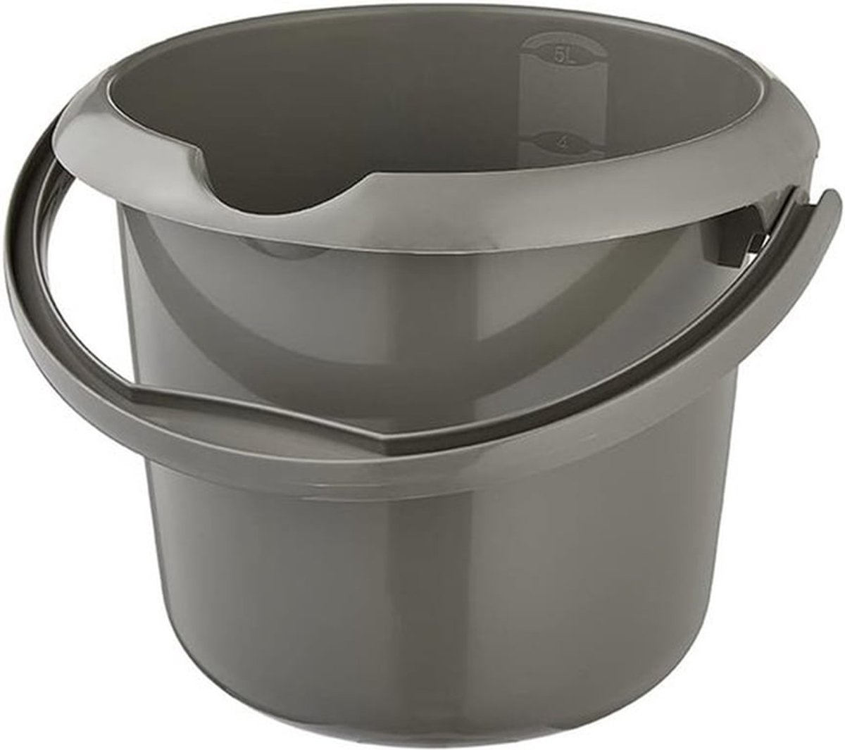 Emmer met geïntegreerde meetschaal en ergonomische handgreep 5 l - eco-grijs