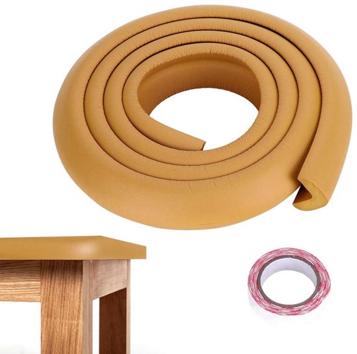 Kinder- en babyveiligheidsrubber bumperstrip, 2 m, beschermers voor tafelrand en veilige hoekbescherming, botsingsbescherming voor meubilair in verschillende maten, geschikt voor thuis en babykamer