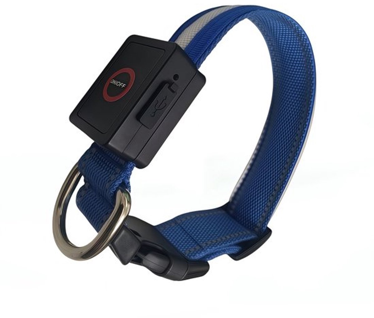 LED-lichthalsband - Honden- en kattenhalsband - USB-oplaadbaar - Nachtlampje - 3 verschillende standen - Veilig - Waterdicht - Verstelbaar - Langdurig gebruik - Geweldig voor huisdieren - Nachtwandelingen - Buiten - Blauw - Maat S