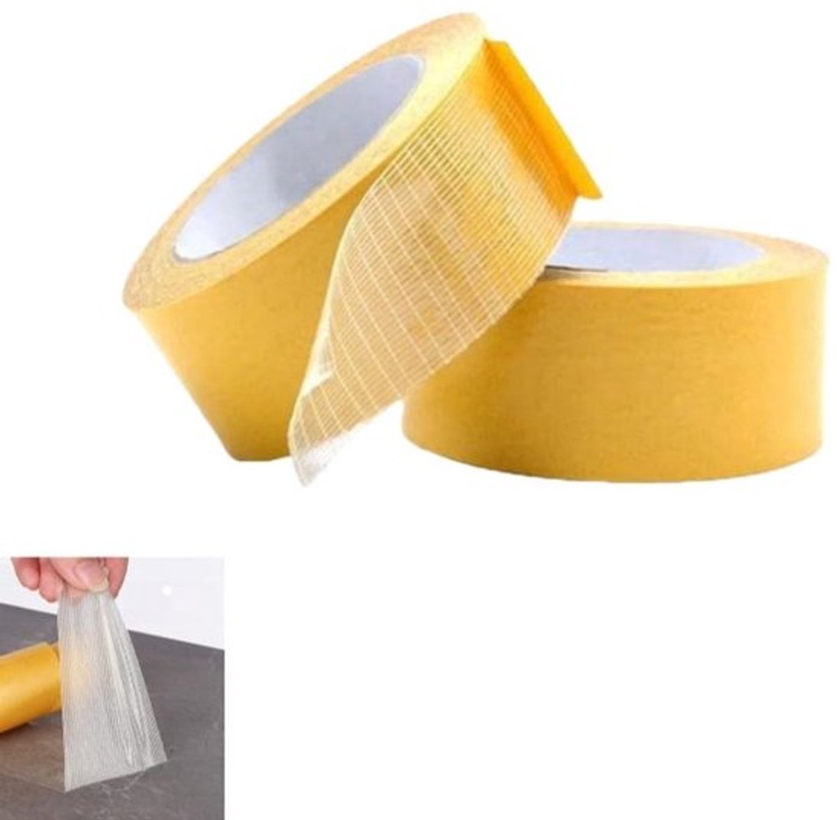 2 stuks - dubbelzijdige tape - sterke dubbelzijdige tape voor muren - waterdichte tape - tapijt dubbelzijdige tape - transparant - voor het verbinden van vloerbeschermfolie - 50mm×10m