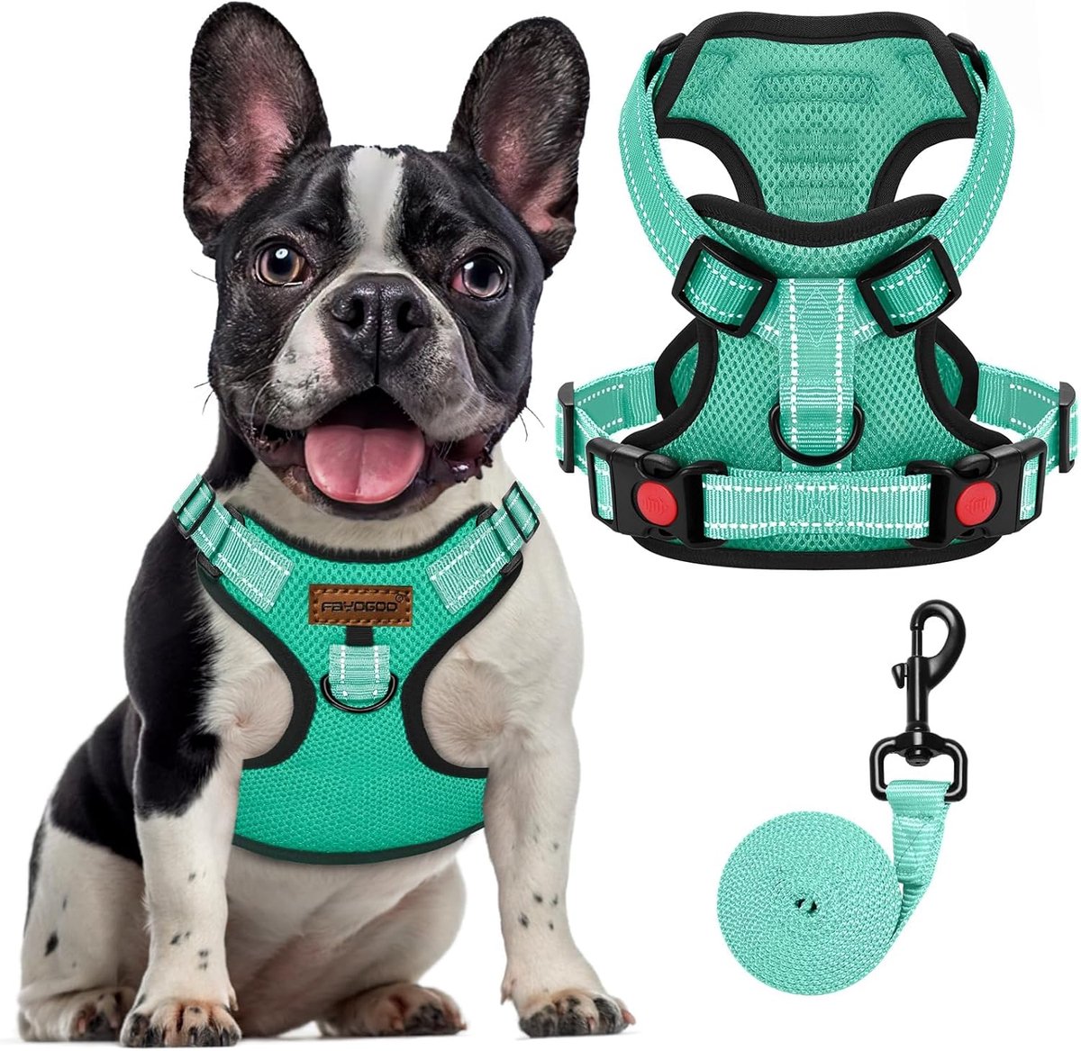 SnelShoppen - Hondenharnas No Pull - Verstelbaar, Reflecterend, Zachte Voering, Voor Kleine, Medium en Grote Honden, Groen, XL, Perfect voor Wandelen,