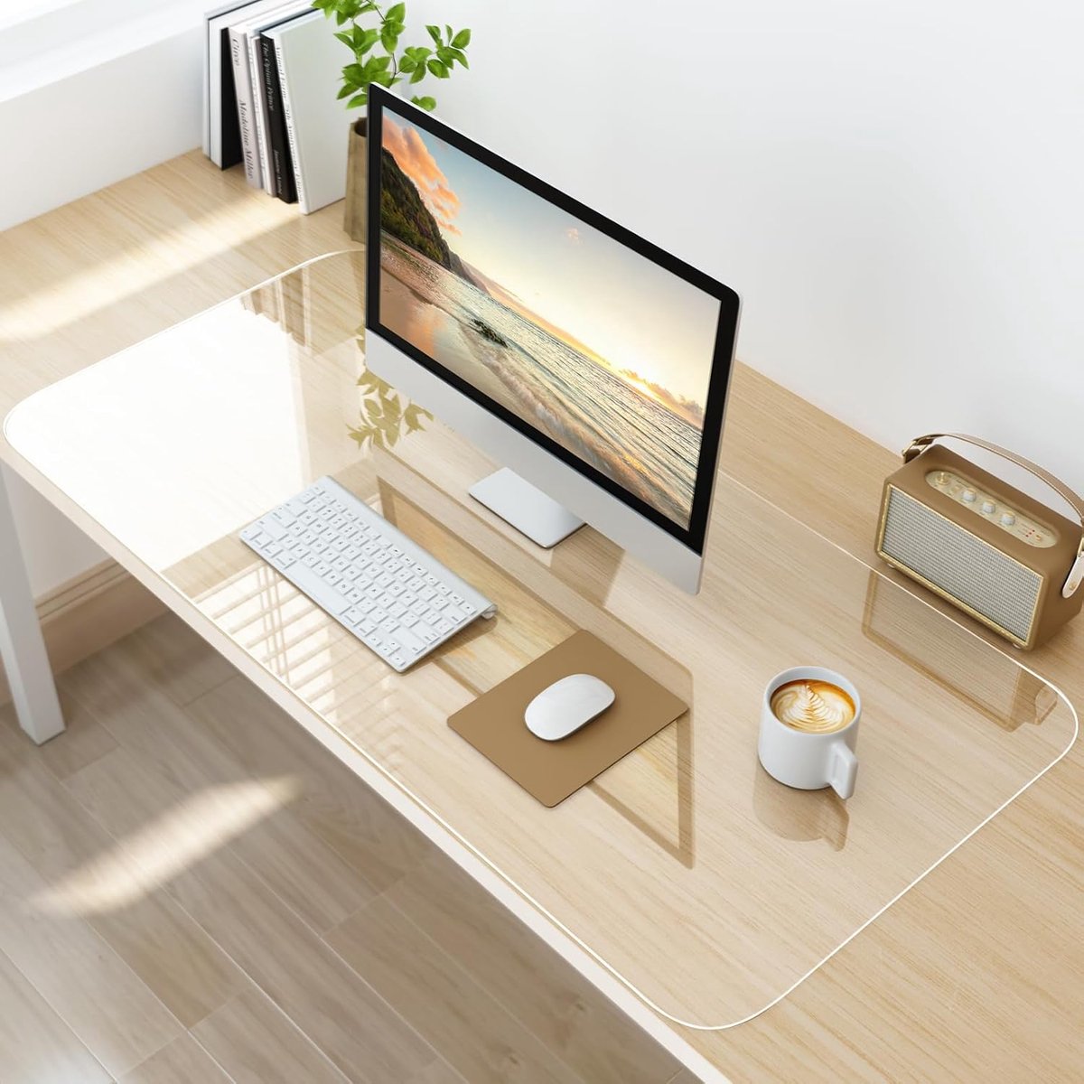 SnelShoppen - Transparante Bureau Mat 90x40 cm - Waterdicht, Antislip, Ronde Hoeken - Beschermt Bureau Tegen Krassen en Vlekken - Ideaal voor Kantoor,