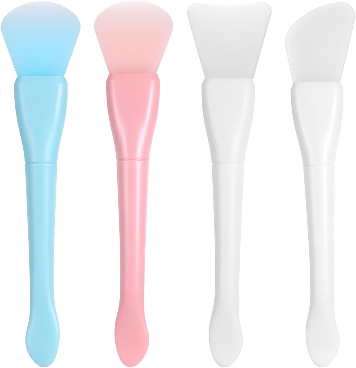 SnelShoppen - Pack van 4 Siliconen Masker Brushes, Zachte Applicator voor Gezichtsmaskers, Ideaal voor Moddermasker, Slaapmasker, Huidverzorging, Makk