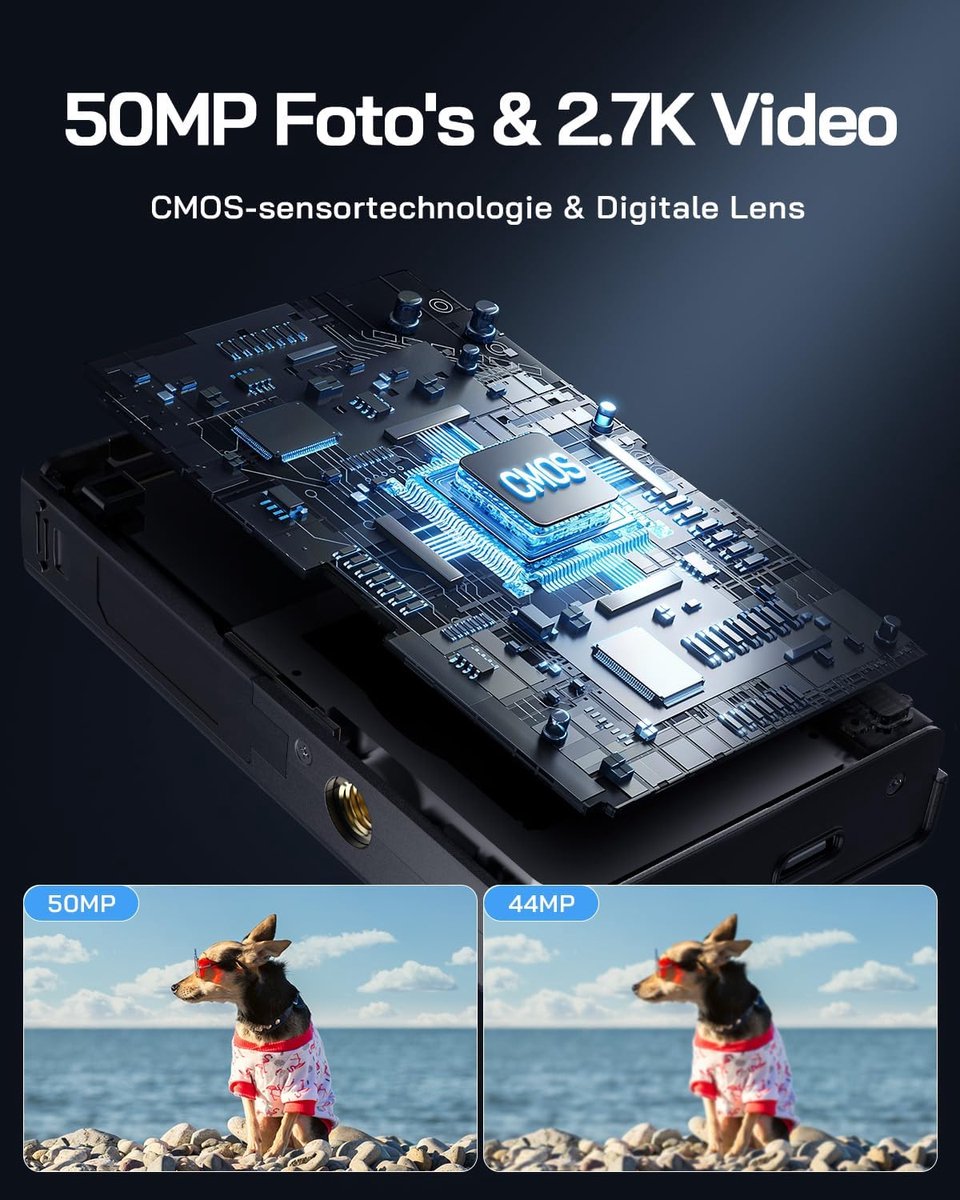 SnelShoppen - Digitale Camera 2.7K voor Kinderen, 50MP Compacter Vlogging Camera met 16x Digitale Zoom, Auto Focus, Perfect voor Fotografie en Video thumbnail 4