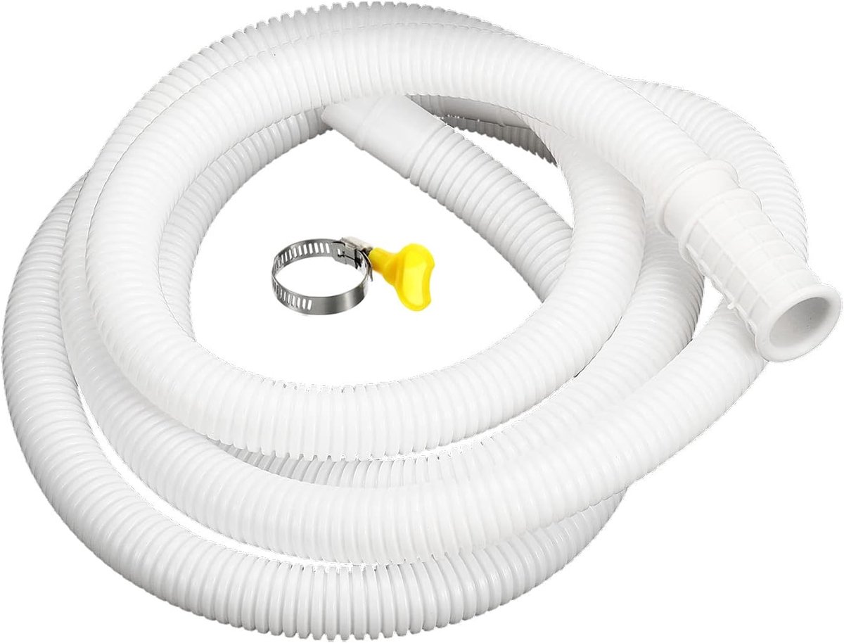 SnelShoppen - Universele Luchtbevochtiger Afvoerslang 16mm ID 2 Meter met Klem voor Airconditioning en Wasmachine, Wit