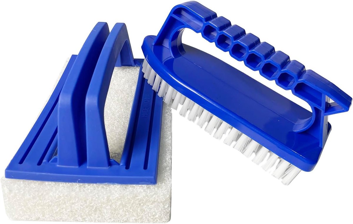 SnelShoppen - Pool Brush Set, 2 Delige Schoonmaakborstels voor Vloer en Wand, Lichtgewicht Plastic Handvat, Ideaal voor Spa en Badkuipen