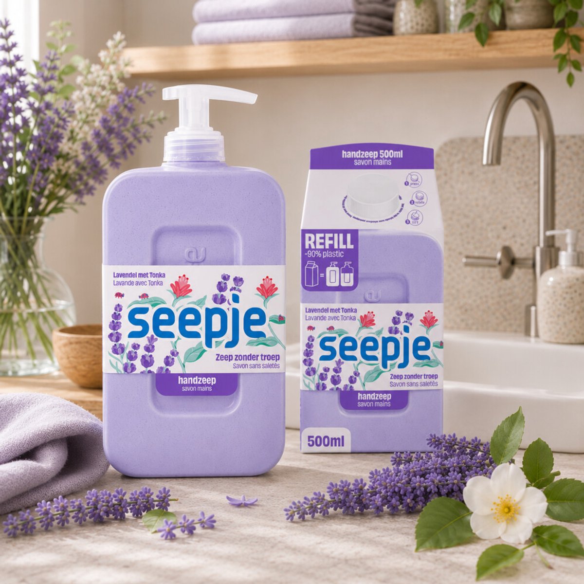 Seepje Handzeep Refill Pak Lavendel - 500 ml