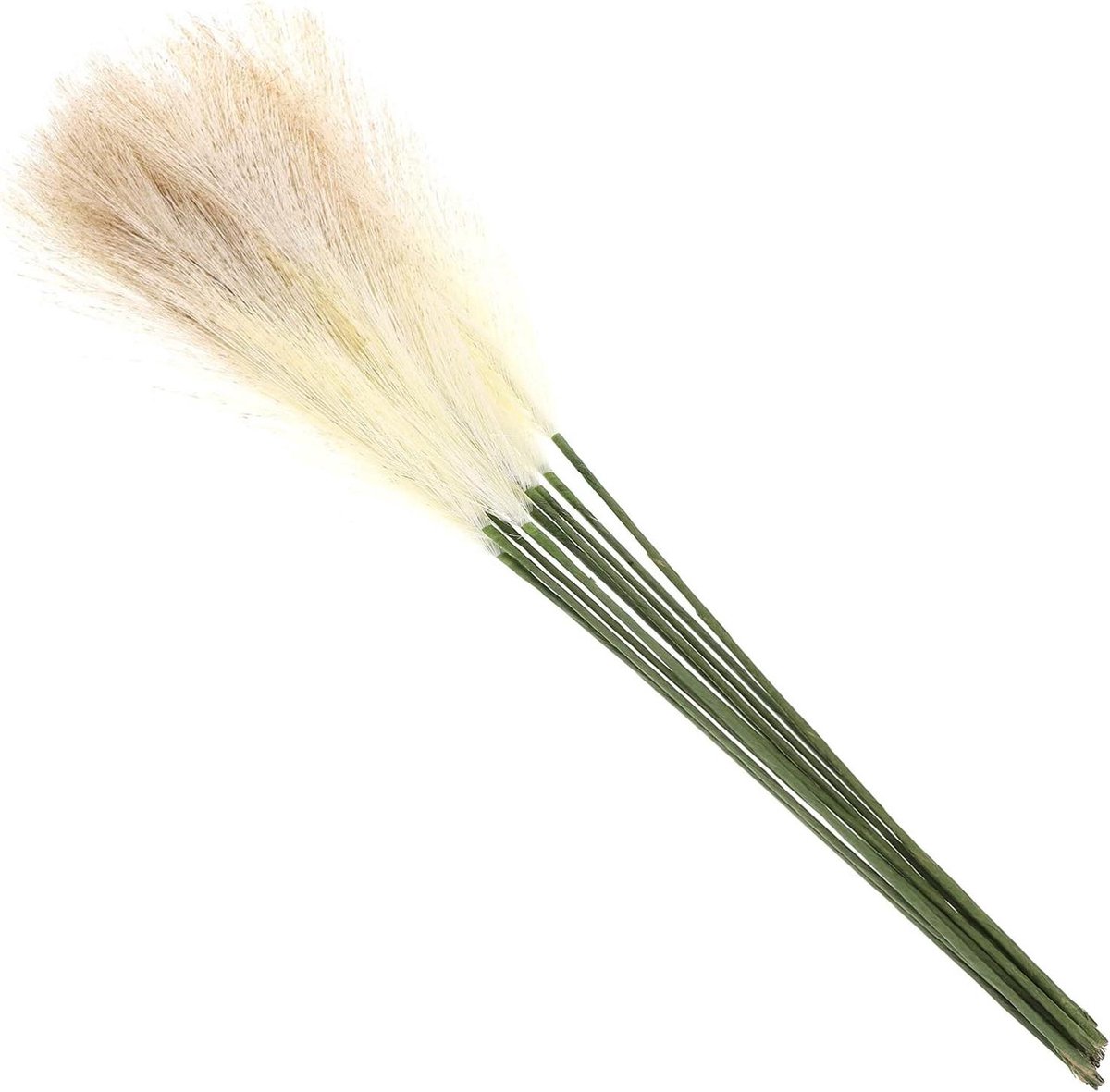 Kunstmatige Droogbloemen - Simulatie Riet - Decoratie Huis - Onderhoudsvriendelijk Kleurvast - 10 Stuks - Lichtgrijs