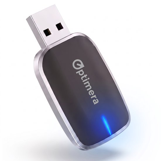 OPTIMERA® 2-in-1 Carplay Dongle AIR - Draadloos Carplay - Android Auto & Apple Carplay - Wireless Carplay - Incl. USB-C Adapter