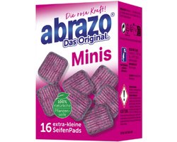 Abrazo Das Original Minis - Schoonmaakpads | 16 Stuks - Zeepwolsponsjes met Plantaardige Zeep - Voor Pannen, RVS & Grillroosters