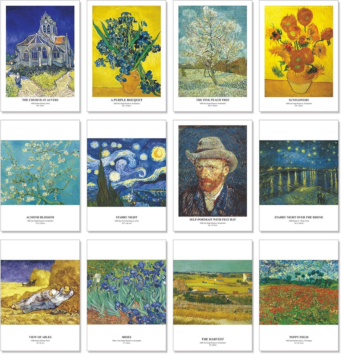 SnelShoppen - Van Gogh Wenskaarten Set - 30 Blanko Postkaarten 14.2 x 10.2 cm - Premium 300gsm Papier - Perfect voor Feestdagen, Uitnodigingen en Deco