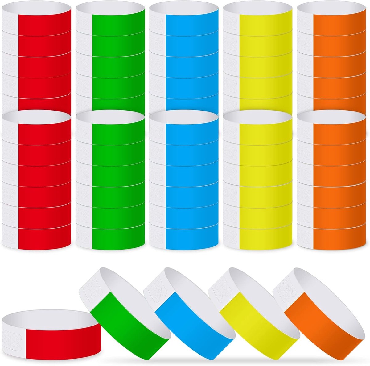 SnelShoppen - Neon Papieren Polsbandjes 500 Stuks, Waterdichte Evenementen Armbanden voor Feesten, Concerten, Clubs, Lichtgewicht Kleurrijke Armbanden