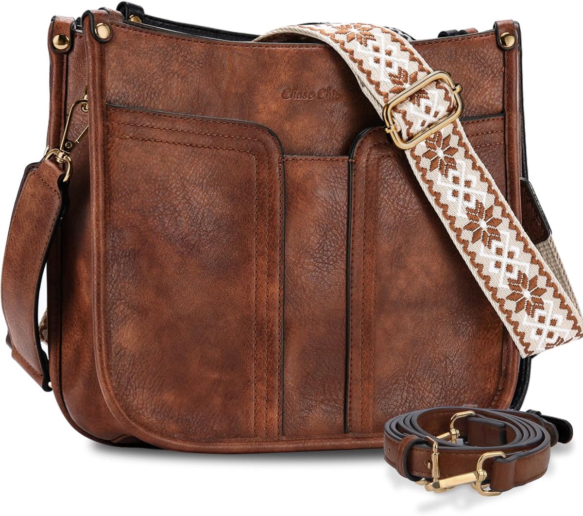 SnelShoppen - Chic Crossbody Tas voor Vrouwen, Vegan Leren Schoudertas met Gitaarriem, Fashion Hobo Handtas voor Reizen, Werk, Winkelen, Lichtgewicht,