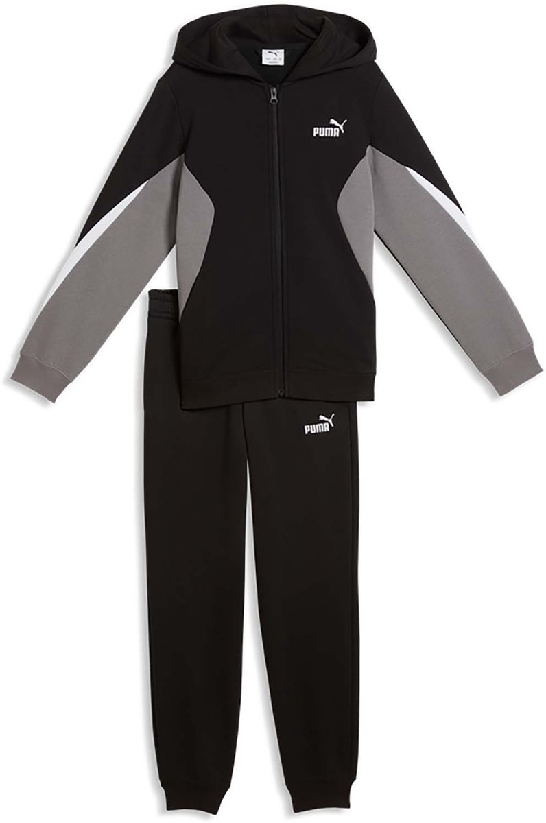 Puma Ess Block Full-Zip Sweat Suit B Trainingspak Fashion Wear Kinderen Zwart