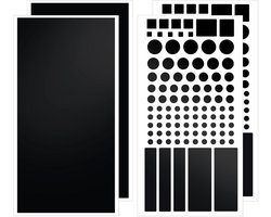 Lichtblokkerende stickers - Verduistering stickers - Storende lichten dekken - Dimt 50-100% - 4 vellen - Zwart