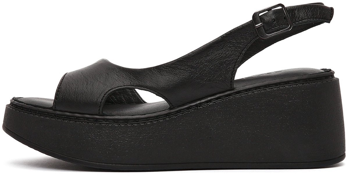 DERIMOD Sandalen Met Sleehak Leren Wedge Sandalen