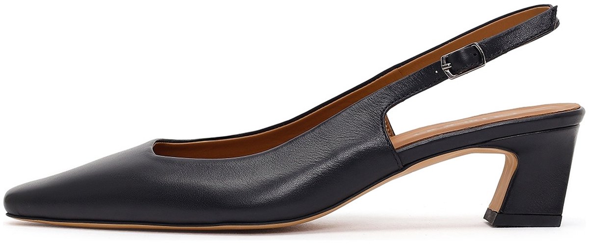DERIMOD Slingbacks Met Middelhoge Hak Leren Slingbacks Met Middelhoge Hak