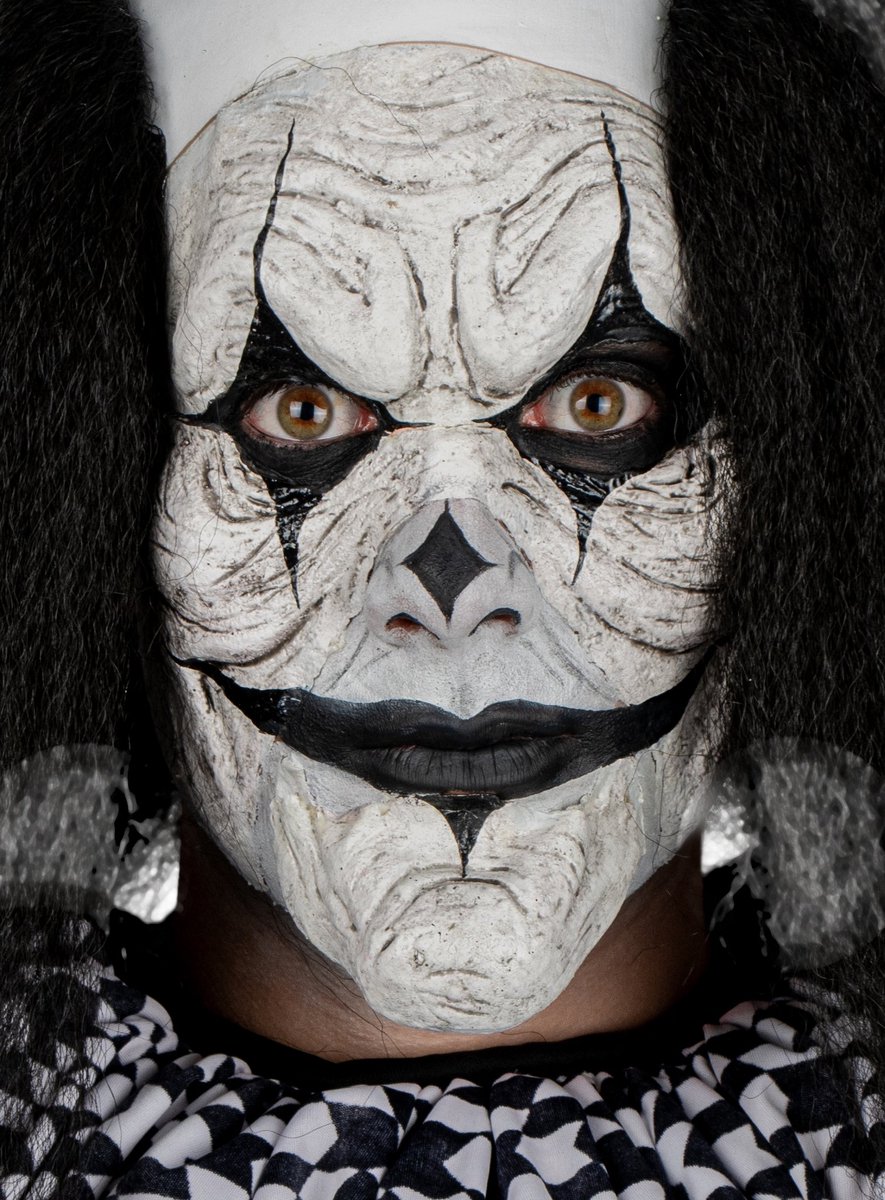 Gerimpeld horrorclown masker om op te plakken