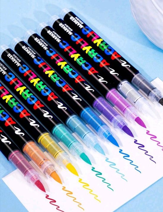 GuangNa 72 Kleurstiften voor Volwassenen – Acrylstiften Brush Stiften voor Stenen Schilderen – Penseel Pen Acryl Stiften Verfstiften – Acryl Marker Verfstiften, Verf Stiften, Paint Markers, Acrylmarkers, Acrylic Stiften en Tekenstiften