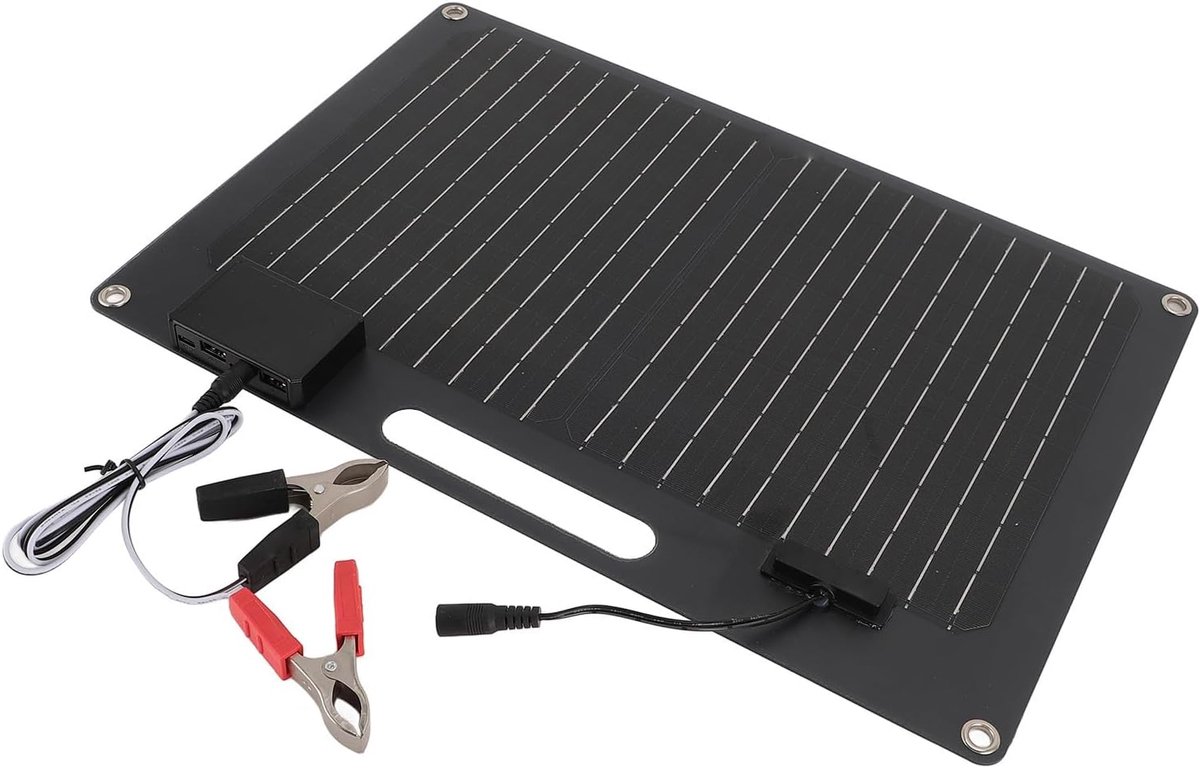 SnelShoppen - Portable Zonnepaneel 100W met USB-uitgangen, Snelladen, Hoge Efficiëntie Zonnepaneel Oplader voor Powerbank, Telefoon, Laptop, Boottrip,
