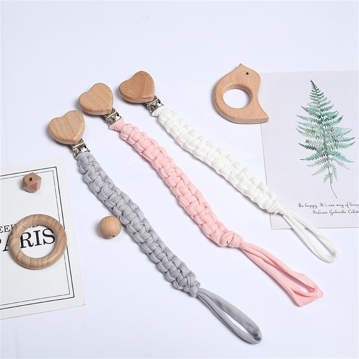 SnelShoppen - Fopspeenketting voor baby's - Uniseks - Kunststof Clip - Driehoekige Doek - Slabbetjes - Speen - Baby Accessoires - Veilig en Handig