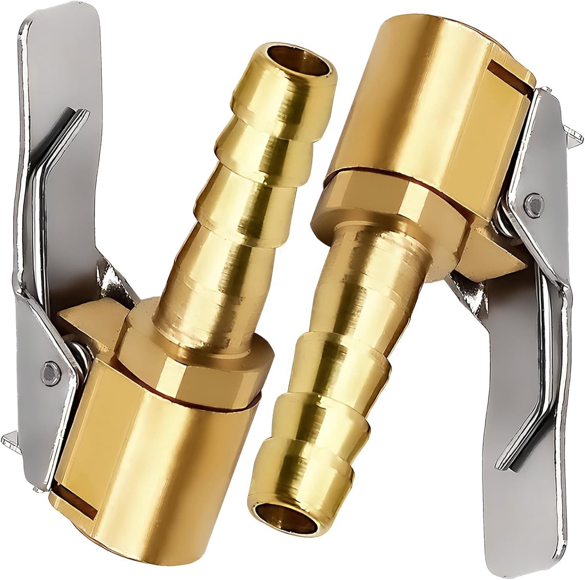 SnelShoppen - Pack van 2 Universele Pneumatische Ventielkoppelingen 8mm voor Luchtpomp, Auto, Fiets, Motor - Messing, Robuust, Corrosiebestendig