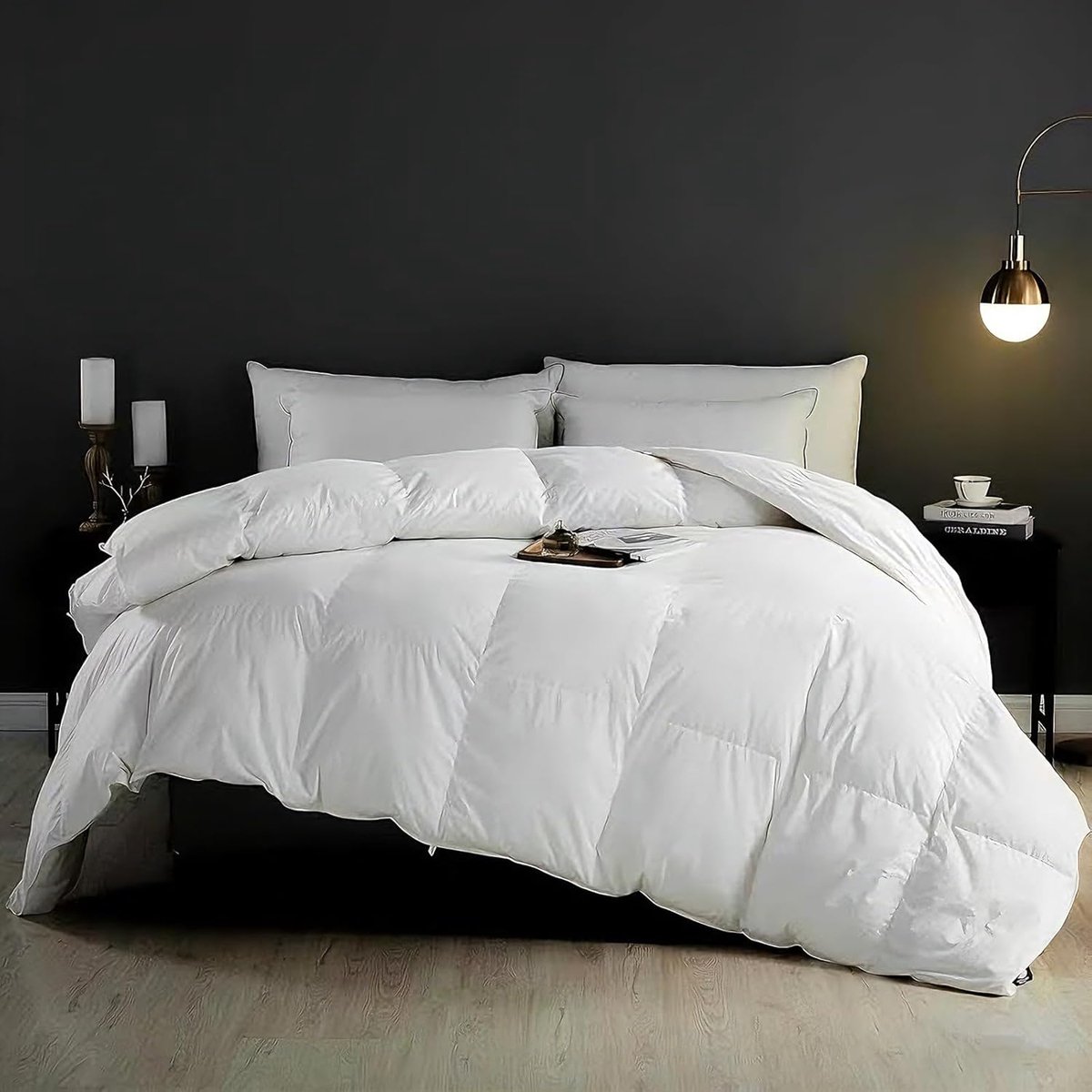 SnelShoppen - Duvet 240 x 260 cm, Luxe Hotel Duvet, 100% Katoen, 90% Dons, 10% Veren, 4 Seizoenen, Anti-Mijt, Oeko-Tex en RDS Gecertificeerd, Voor 2 P