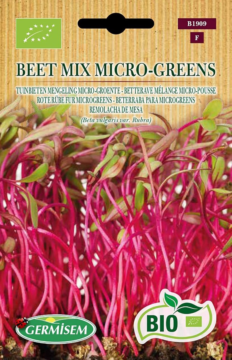 SnelShoppen - Germisem Biologische Microgreens Mix Rode Raapzaad 10g - Gezonde Tuin, Kruidige Smaak, Snelle Oogst, Vers, Koken, Salades, Keuken