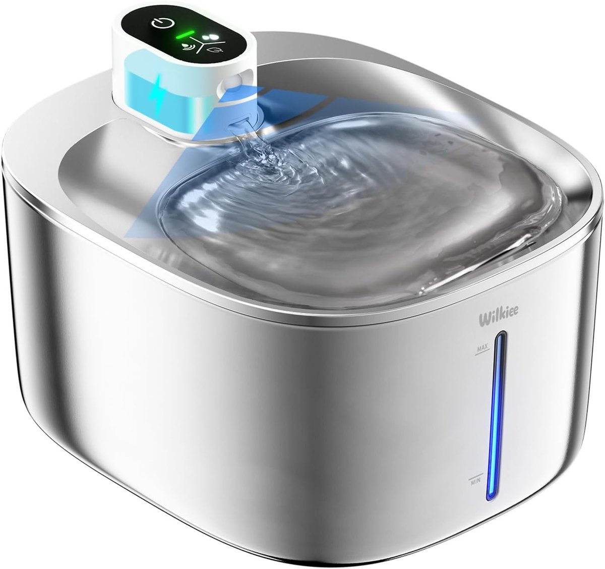 SnelShoppen - Draadloze kattenfontein RVS 4.1L - Drinkfontein voor katten - 4000 mAh batterij - USB-C oplaadbaar - Veilig en flexibel - Wit