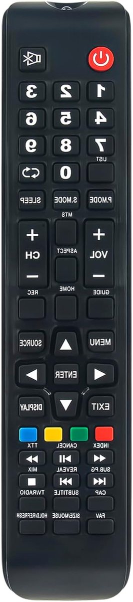 Vervangende Afstandsbediening - Universele Bediening - TV Bediening - Directe Werking - 18 x 4 x 1.5 cm - Zwart